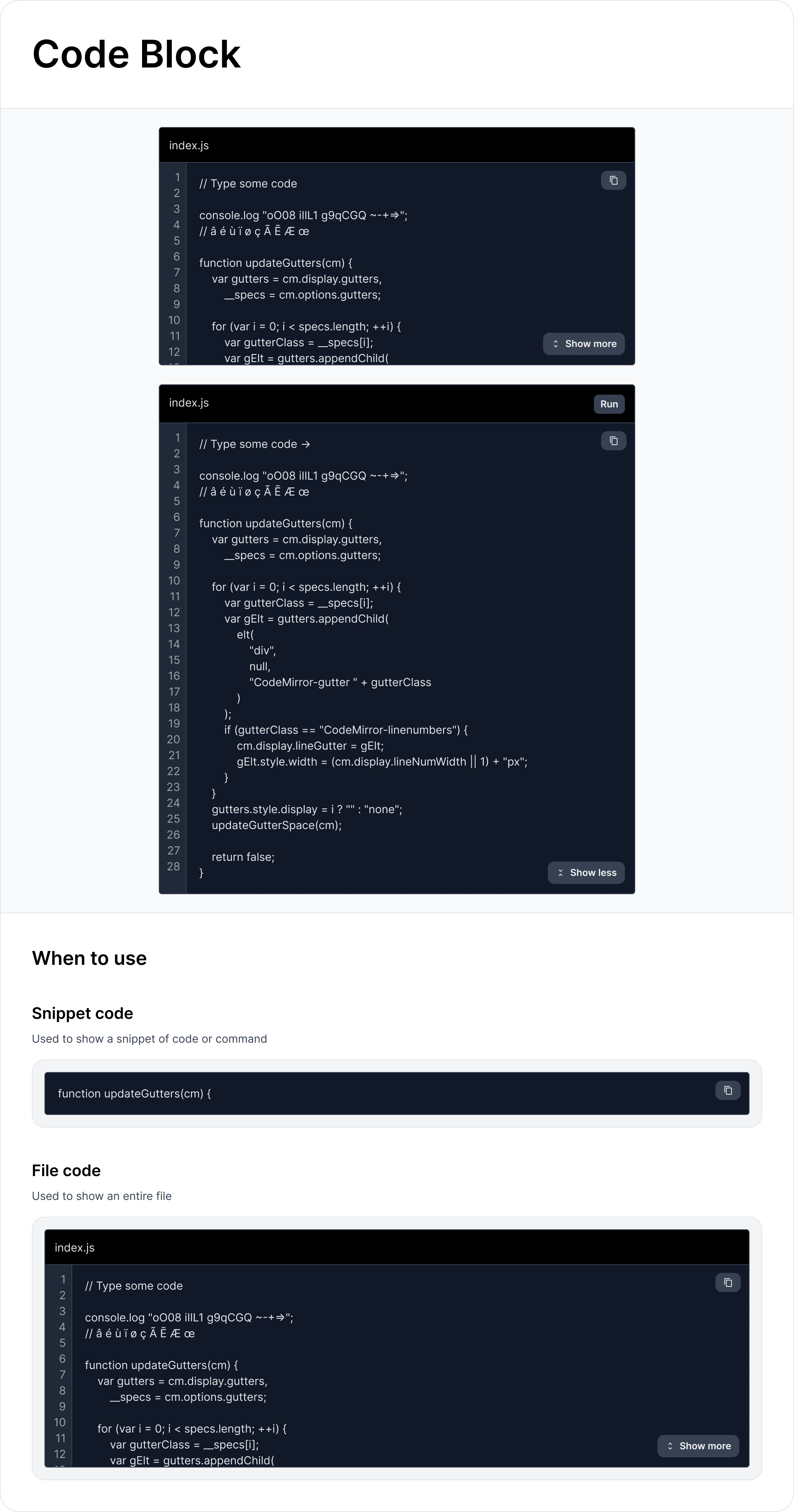 Code Block Component